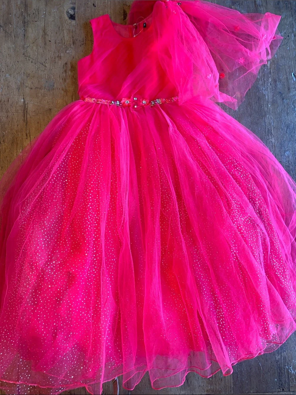 Sparkle Hot Pink Tulle Party Dress for Kids